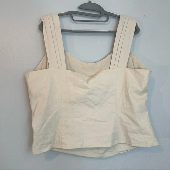 Express linen crop top nwt size XL cream color - Picture 4 of 6